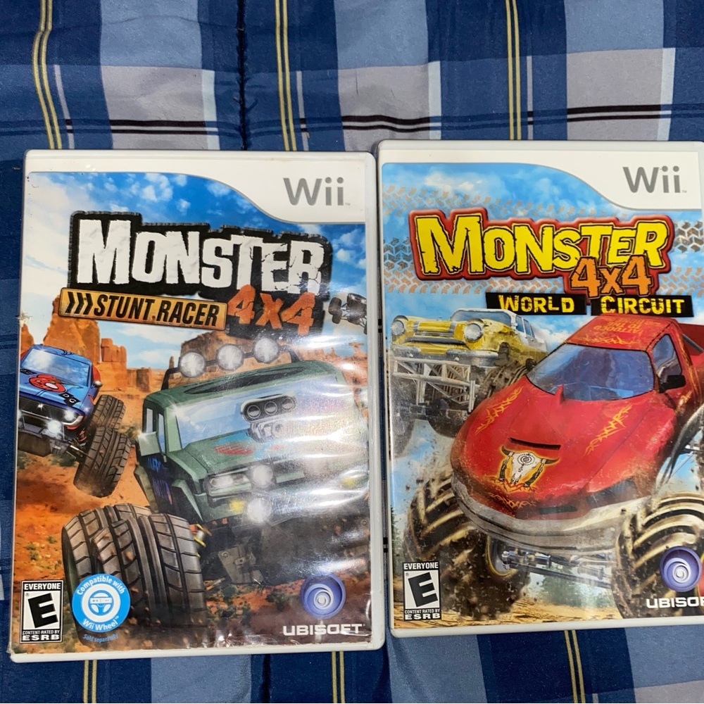 Monster 4x4 Stunt Racer & Monster 4x4 World Circuit For Nintendo Wii Game Lot
